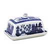 UNIQUE HOME LIVING Blue Willow Butter Dish Ceramic Covered Server Style Oriental Design Tableware