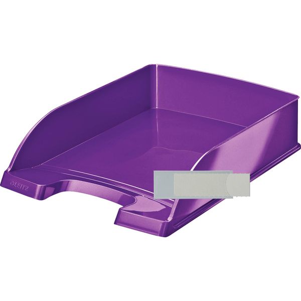 Leitz Wow A4 Letter Tray (Pack of 10 + 20 Labels) Purple