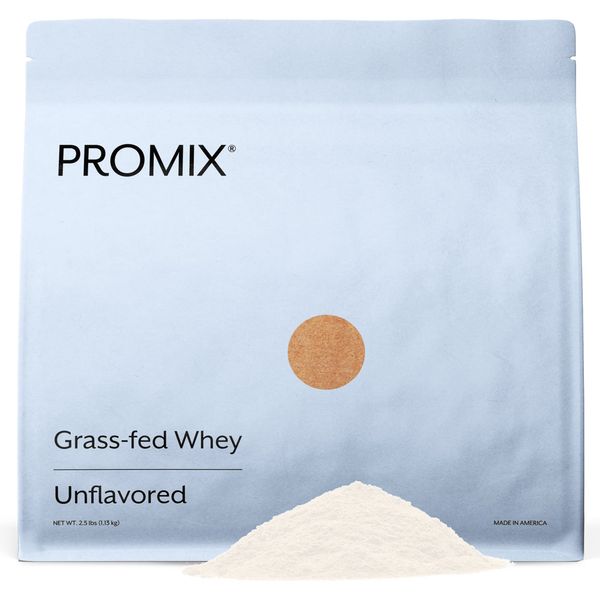 Promix Whey Protein Powder, Unflavored - 2.5lb Bulk - Grass-Fed & 100% All Natural - ­Post Workout Fitness & Nutrition Shakes, Smoothies, Baking & Cooking Recipes - Gluten-Free & Keto-Friendly