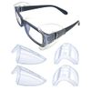 2 Pairs Safety Glasses Side Shields,Fits Medium to Large Eyeglasses Clear