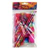 TROLLS Stationary Set Pencils Eraser Sharpener small notes pad PINK