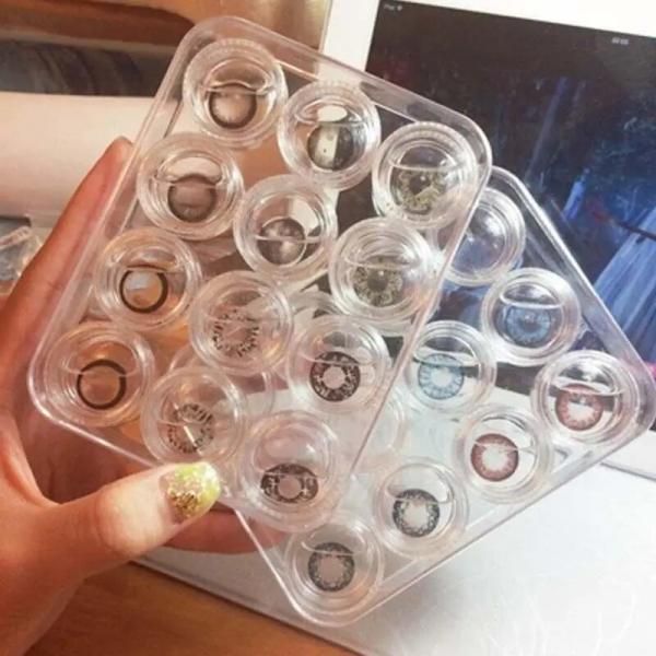 Lens Cleaner Portable Transparent Contact Lens Case Set Top Quality Travel Cleaner Washer Holder Storage Box 12pcs/set