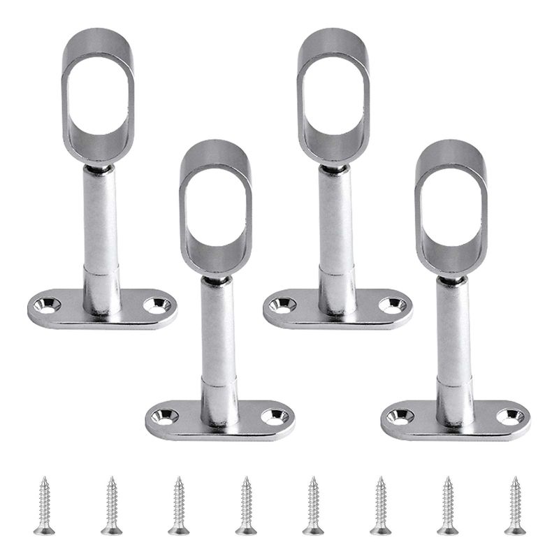 S Flanges Oval Wardrobe Rail Rod End Bracket Support Chrome Plated Oval Flange Base Wall Mounted 4 Pcs I3078949991