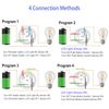 Langir 19mm Latching Push Button Switch 12V DC Waterproof On Off Switch with LED & Pre-Wired Harness 1NO1NC Self-Locking(Black Shell/Blue Light)