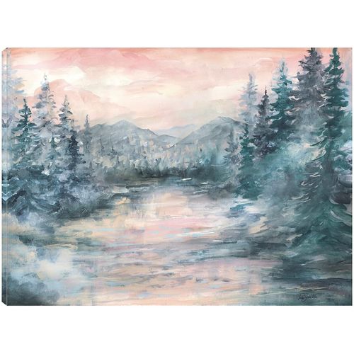 Fine Art Canvas Morning Mist at Pine Lake Canvas Wall Decor by Artist Tre Sorelle Studios for Living Room, Bedroom, Bathroom, Kitchen, Office, Bar, Dining & Guest Room - Ready to Hang - 32 in x 24 in