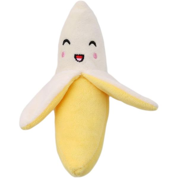 Calsgkspray Yellow Banana Squeeze Squeaker Puppy Dog Toys Plush Dog Chew Toys Pet Supplies Dog Squeak Toys Banana Dog Toy