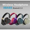 Wireless Headphone Bluetooth Over Ear Foldable Stereo Headsets XBASS (Red)