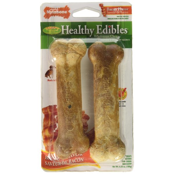 Healthy Edibles Bacon Bone Dog Treat Size: Wolf/2-Pack