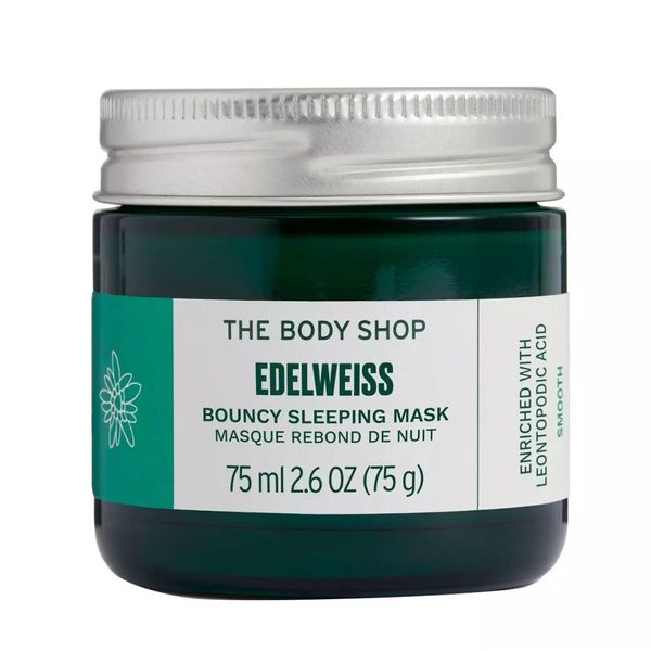 The Body Shop Edelweiss Bouncy Sleeping Mask (75ml) Vegan, Large Size B19