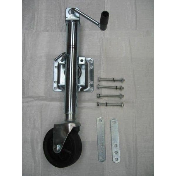 Side Winding Caravan Trailer Wheel with Swivel Fixing Bracket (Heavy Duty Sidewinder Handle)