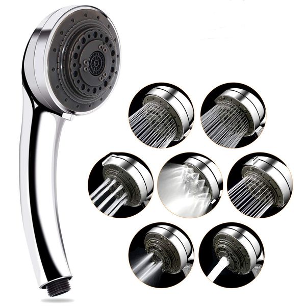 Seven Mode Multifunctional Handheld Shower Head, Adjustable High Pressure Shower Heads, Universal Interface(No Hose)