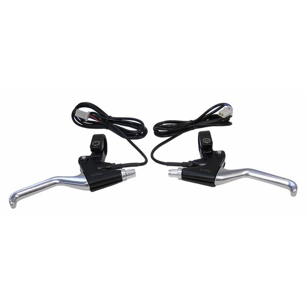 Electric Brake Lever levers SET Left + Right with Shut Off Silver