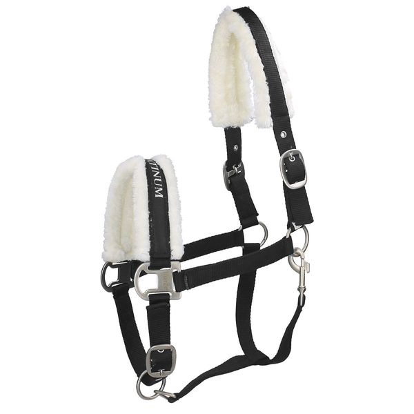 HORZE Howard Soft Fleece Padded Adjustable Polyester Horse Halter - Black - Horse