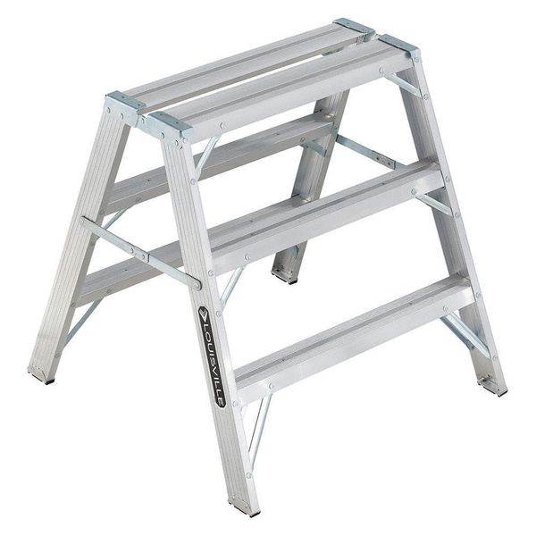 LOUISVILLE L-2032-03 Sawhorse Ladder,Aluminum,34-3/4 W,37 H 36Y490