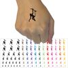 Monkey Hanging from Tree Solid Temporary Tattoo Water Resistant Fake Body Art Set Collection - White (One Sheet)
