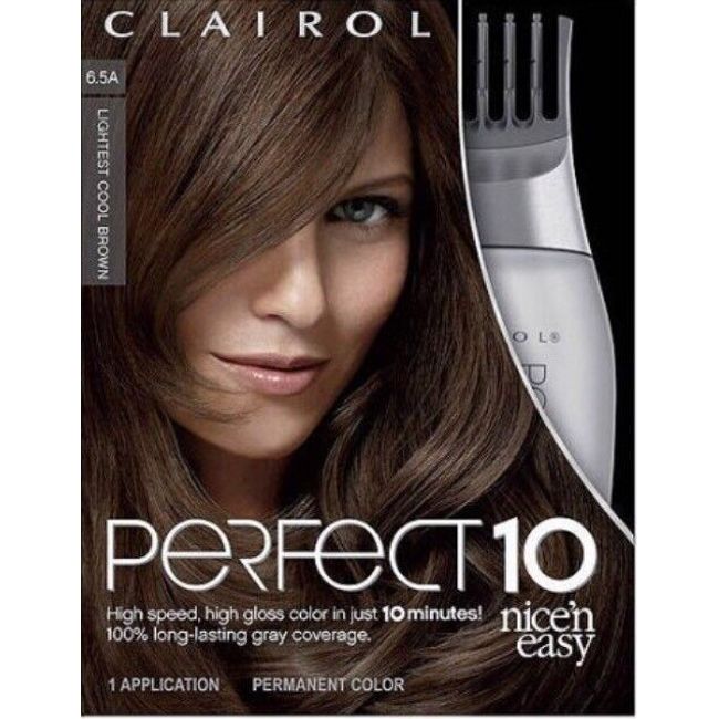 Clairol Perfect 10  nice 'n easy ~ Lightest Cool Brown 6.5A