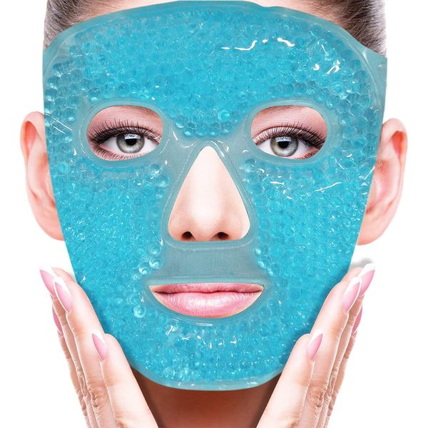 Cold Face Eye Mask Ice Pack Reduce Face Puff, Dark Circles, Gel Beads Hot Heat C