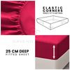 4ft Fitted Bed Sheet- Polycotton Small Double Fitted Sheet with Elasticated Corners- Machine Washable, Breathable Fitted Sheets- Red