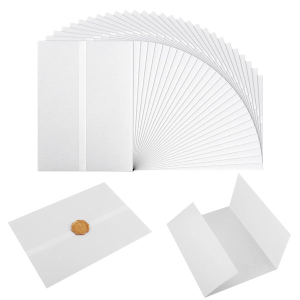 50pcs Vellum Paper for Invitations, 5x7inch Pre-Folded Translucent Vellum Jacket Vellum Wrap Jackets for Wedding Invitations Baby Shower Birthday Invitations