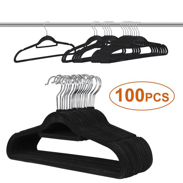 100pcs Home Galvanized Sturdy Flocked Clothes Hanger Bar for Socks Multipurpose