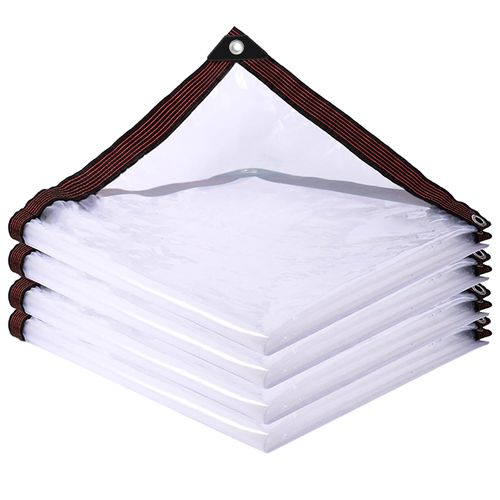 Clear Tarp Waterproof with Grommets,Heavy Duty PVC Vinyl Tarps Cover,Transparent Tarpaulin Large (Small) for Outdoor/Camping/Plant/Garden/Chicken Coop/Cat Litter