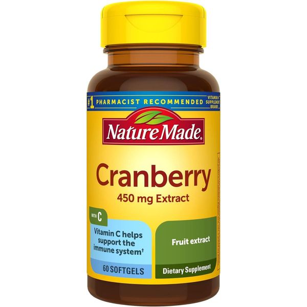 Nature Made Cranberry Extract 450mg Vitamin C Contains 60 Softgels