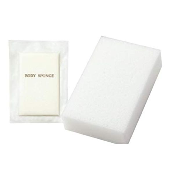 [100 Piece Set] Hotel Amenities Commercial Compression Body Sponge Disposable Individually Wrapped Made in Japan 3.9 x 2.6 x 1.0 inches (100 x 65 x 25 mm)