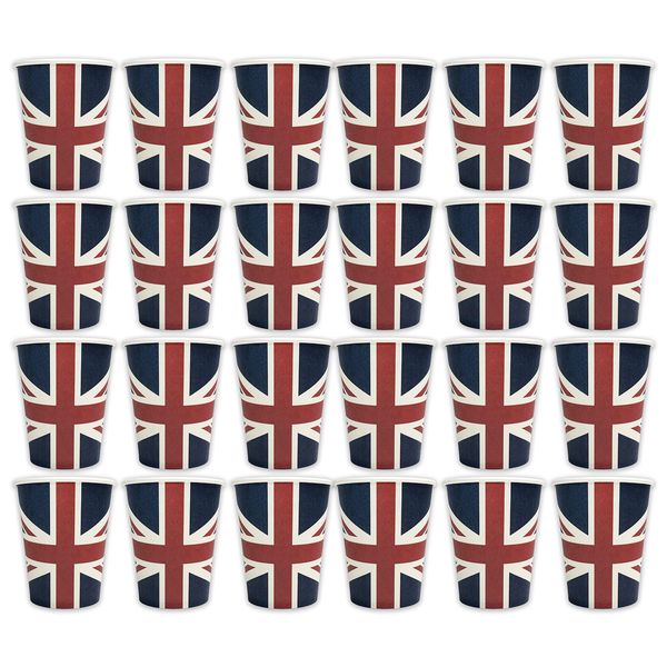 Robelli 24 x Union Jack Tableware King's Coronation Cardboard Cups