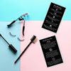 Microblading Aftercare Cards | 50 Pack | Size 3.5 x 2" inches | Disposable FAQ Microblade Printed Certified Recommended Care Instructions | PMU Black with White Icons Design