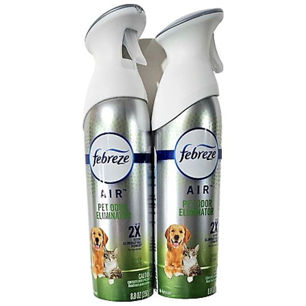 2 Pack Febreze Air Pet Odor Eliminator 2x Power 8.8oz Air Freshener