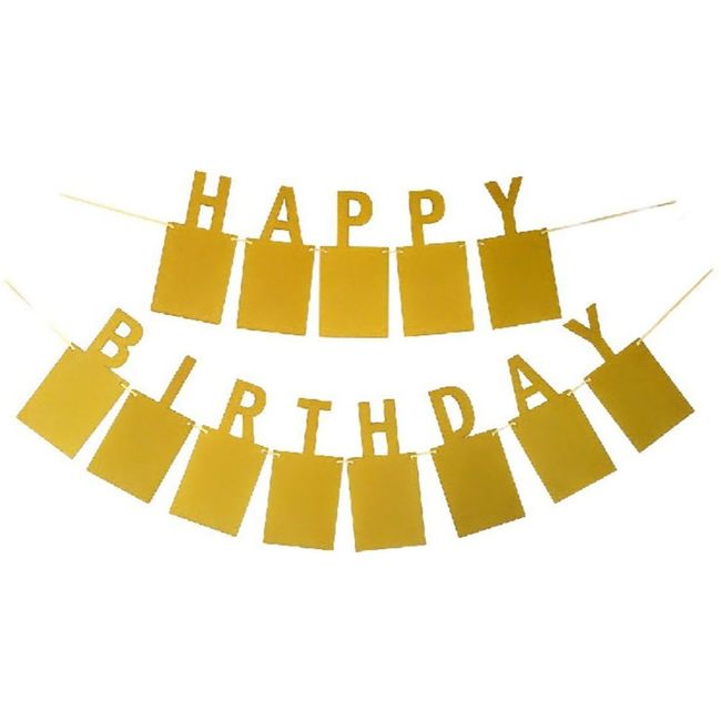 Happy Birthday Photo Garland, Happy Birthday Garland, Photo, Kraft Paper