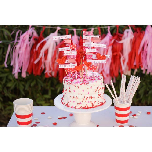 Just Artifacts - Decorative Paper Straws 100pcs - Heart Pattern 