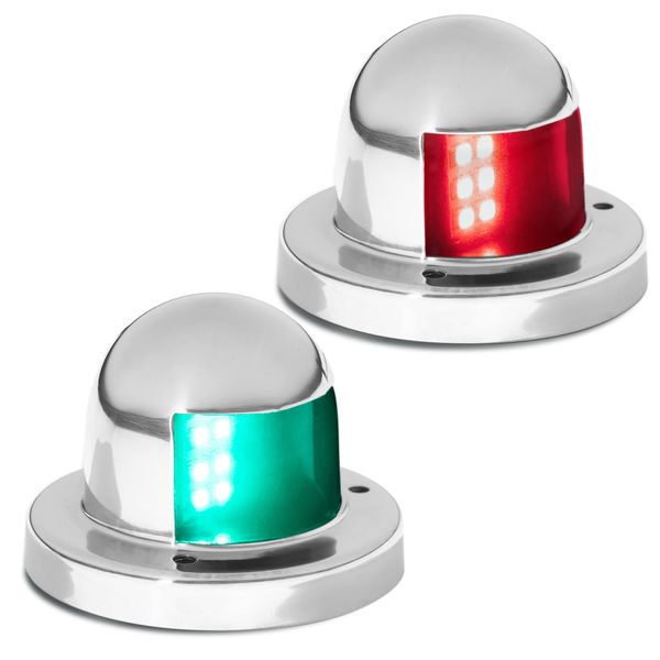 Five Oceans Boat Navigation Lights, LED Bow Light, Boat Navigation Lights Red and Green, Horizontal Mount Sidelight, 12V, USCG Rules 2NM, Pontoon, Fishing Boats, Bass Boats, Sport Boats - FO4431-C1