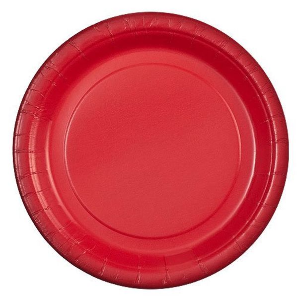 Party Dimensions 24 Count Paper Plates, 7-Inch, Red