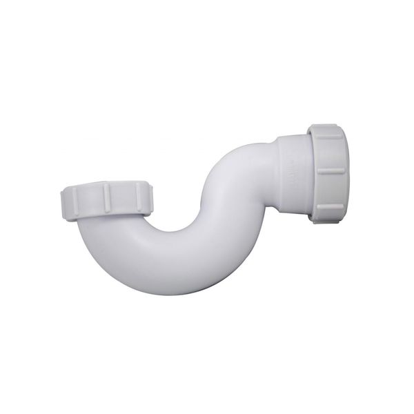 Shallow P Trap 40mm (1.1/2 inch) x 19mm Bath Trap/Shower Trap - 40mm (1.1/2 inch) White, Conforms to BS EN 274-1:2002 Standards