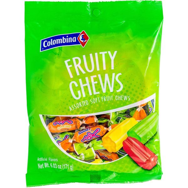 Colombina Fruity Chews Assorted Soft Fruit Chews Candy, 6.03 Ounce Bag