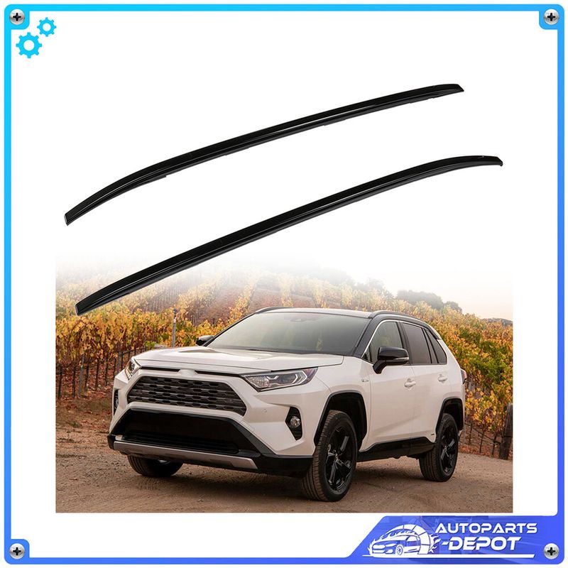 Roof Rails For 2020 Toyota RAV4 All Black Aluminum Roof Rack Set Cross ...