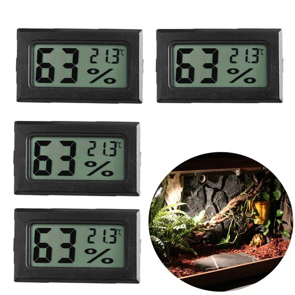 4pcs Mini Digital Indoor Hygrometer Thermometers, Humidity Meters Gauge Mini Digital Thermometer Hygrometer with ℃ Display for Humidors, Refrigerator, Greenhouse, Garden, Cellar, Closet.