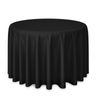120" Round Polyester Fabric Tablecloths for Wedding Banquet - Black
