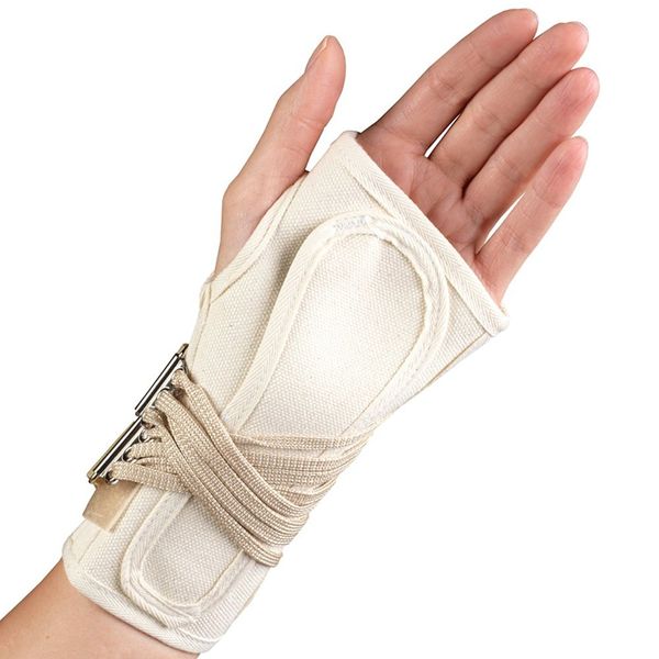 OTC Wrist Splint, Cock-Up Lacing, Canvas, X-Small
