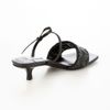 Evor Women's Sandals, Ribbon Quilted Square Sandals, Black