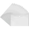 A4 Plastic Wallets Clear Popper Wallet Envelope Folders Transparent School Document Folder Press Stud Wallet Carry File Pockets Plastic Folder Office Files with Button Closure (10)