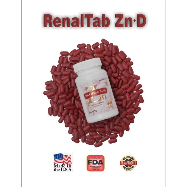 RENALTAB Zn + D     6 MONTHS SUPPLY,  VITAMIN D MAINTENANCE WITH ZINC