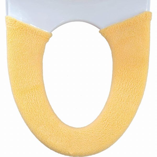 OKA Soft Toilet Seat Cover, Seas Washing/Heating Type Dedicated Type (Washlet), Yellow (Toilet Seat Cushion, Soft, Thick-woven, Antibacterial, Deodorizing, Soft Hook)