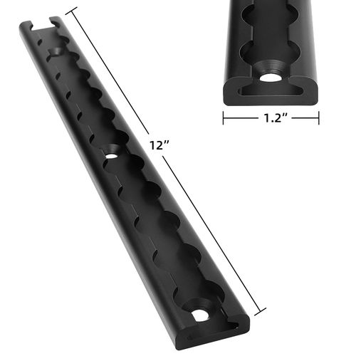 PALOZO Upgrade Aluminum L Track, 12 inch L Track Rail Black Oxide for Securing Motorcycles, ATVs, Dirt Bikes, Utility Tractors, and More, Use On Pickup Trucks, Vans, Or Enclosed Trailers, Pack of 4