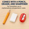 9 Piece Geometry Maths Set with Storage Tin, Metal Compass, Dividers, Set Squares, Protractor, 15cm Ruler