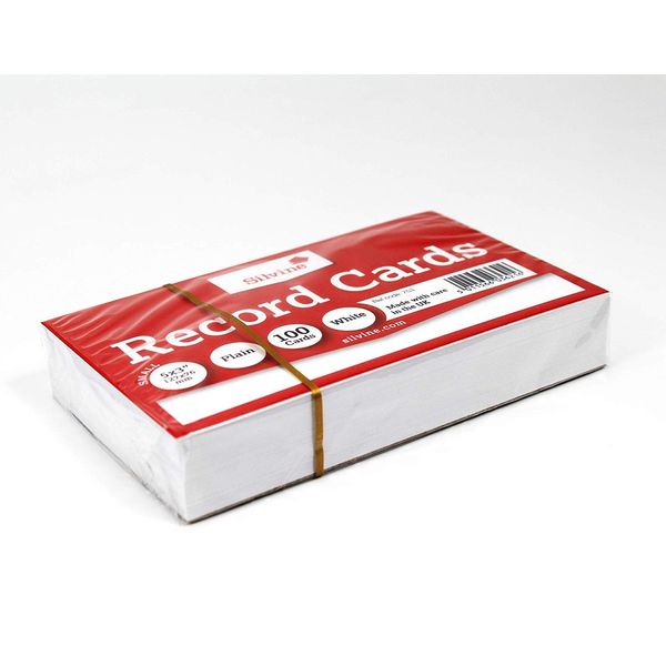 Office Record Cards 5x3" Plain Blank Record Cards Pack(200) + A Free Pen