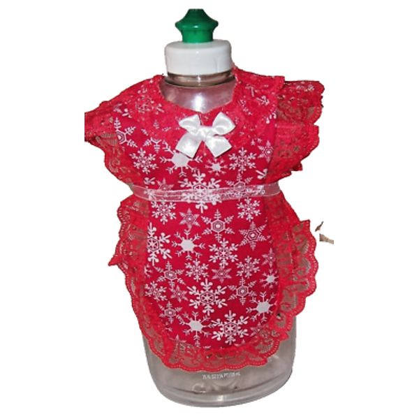 Christmas Snowflakes Apron Dish soap Pancake syrup Catsup Bottle Cover-up Gift