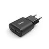 Hama Ladegerät, 2 x USB-A, 12 W, Schwarz
