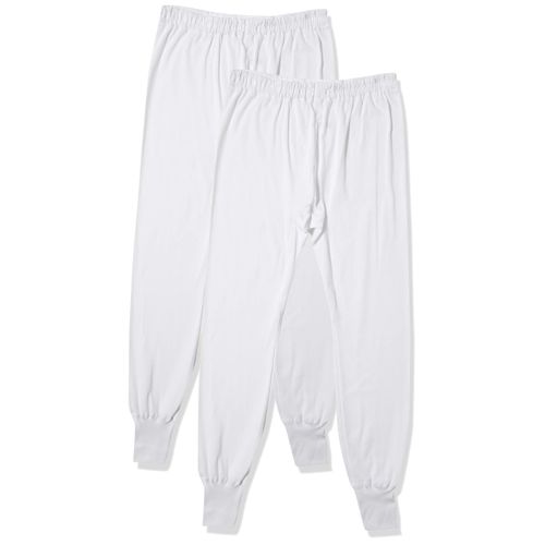 Gunze SV61022 Men's Long Pants Underwear, Soft Underwear, 100% Cotton, Antibacterial and Odor Resistant, Front Opening, 2-Piece Set, New White